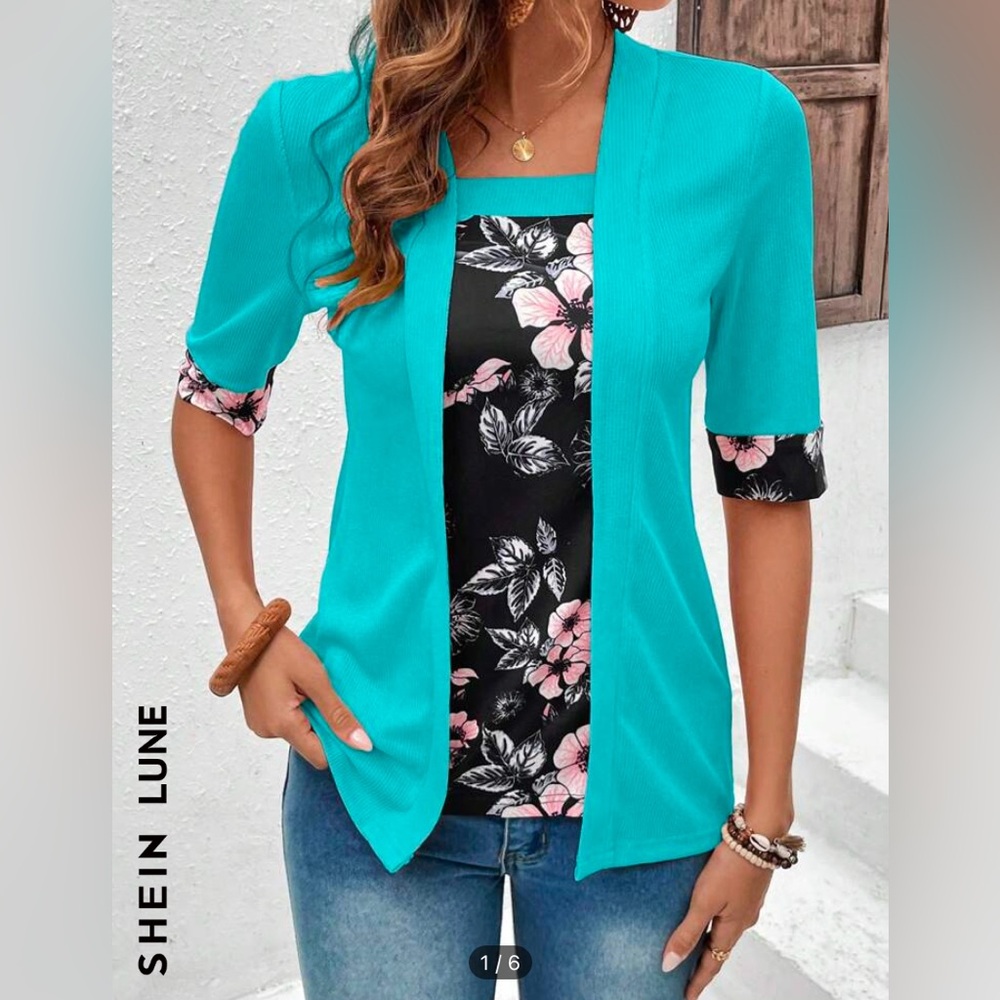Beautiful layered shirt. Shein women’s size Large